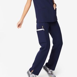 Figs Kade Cargo Scrub Pants Navy Blue